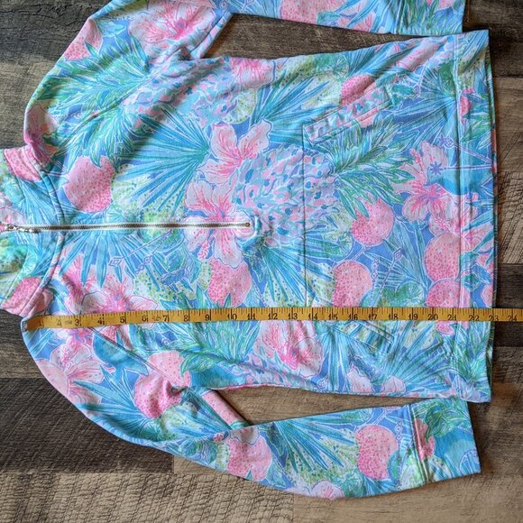 Lilly Pulitzer Skipper Popover Long Sleeve Top XS French Terry Sweatshirt - Picture 4 of 6